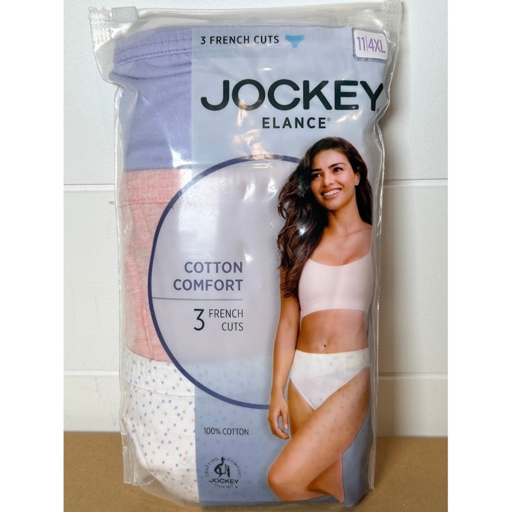 Jockey Elance French Cut Cotton Panties 3-Pack Plus Size 11 / 4XL Multicolor 24W